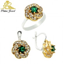 Gümüş Otantik Taşlı Set